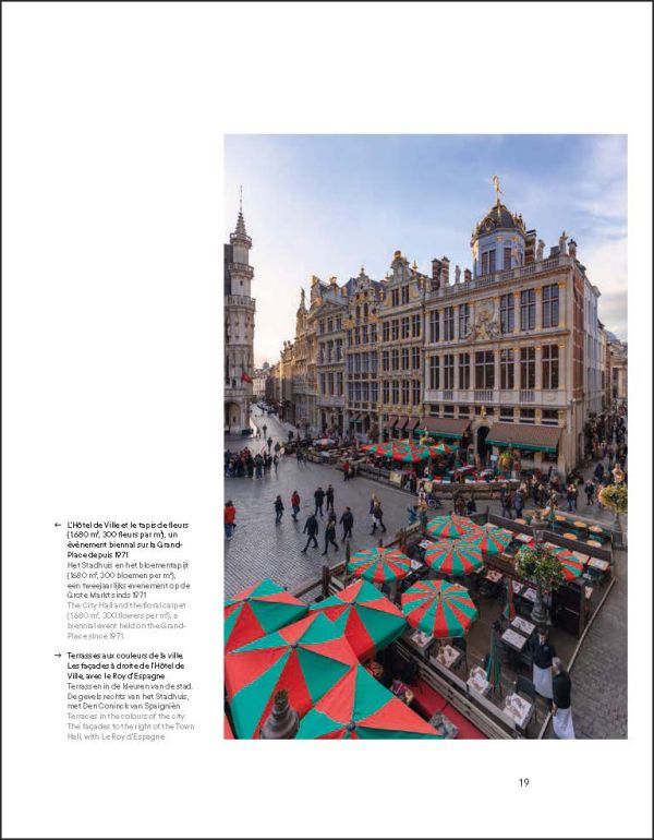 Book cover of This is Brussels; featuring the illuminated Belgian capital at night. Published by Lannoo Publishers.