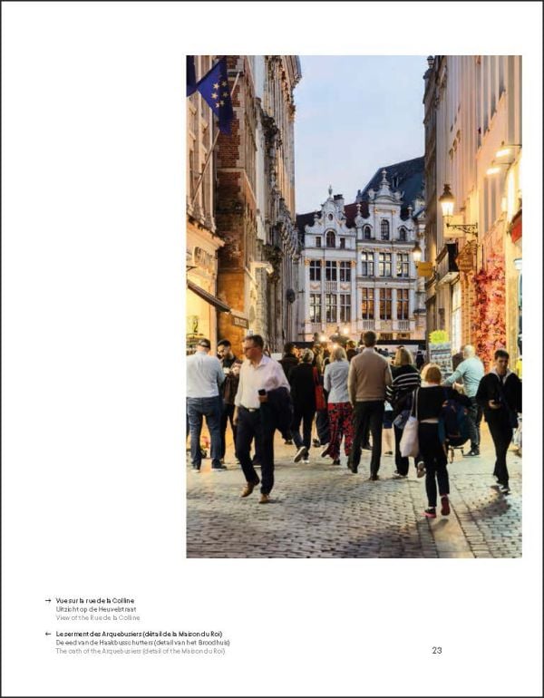 Book cover of This is Brussels; featuring the illuminated Belgian capital at night. Published by Lannoo Publishers.