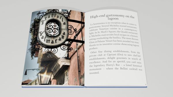 Book cover of Best of Venice; featuring a model in long floral dress. Published by Editions Florentin.