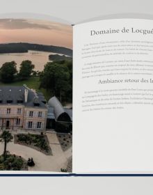 Book cover of Best of Brittany; featuring two figures on large rocks, heading out into the ocean. Published by Editions Florentin.