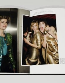 Book cover of 80's Paris Nights: Top Models & Divas; featuring a party-goer in red dress and lipstick. Published by Editions Florentin.