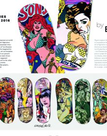 Book cover of SkateArt: From the Object to the Artwork, with a black and white female face graphic on skateboard. Published by Editions Cercle d'Art.