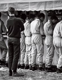 Book cover of Car Racing 1965, featuring a sports car on race track, spectators to left side. Published by Editions Cercle d'Art.