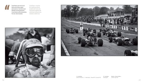 Book cover of Car Racing 1968, featuring an action shot of sports car race, with spectators watching from side. Published Editions Cercle D'Art Car Racing.