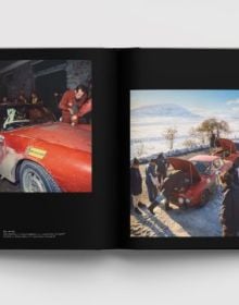 Book cover of Car Racing 1969, featuring racing driver sitting in jacked up car with no wheels. Published by Editions Cercle d'Art.