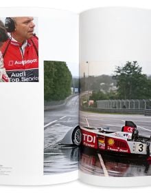 Beige photobook in black slipcase of '24 hours of Le Mans, 1923 - 2023 Centenary Edition'. Published by Editions Cercle d'Art.