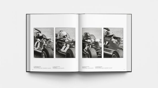 Book cover of Car Racing 1970, featuring a Fiat Abarth 2000 Sport Type SE 010 racing out of curve on track, spectators behind. Published by Editions Cercle d'Art.