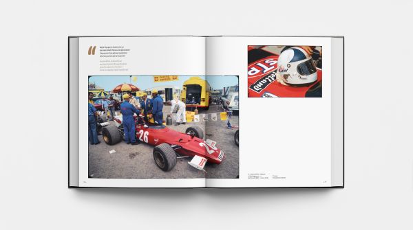 Book cover of Car Racing 1970, featuring a Fiat Abarth 2000 Sport Type SE 010 racing out of curve on track, spectators behind. Published by Editions Cercle d'Art.