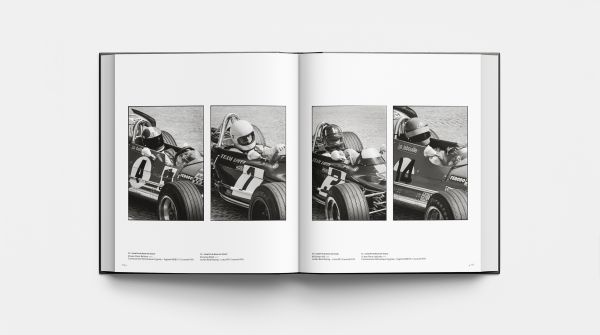 Book cover of Car Racing 1970, featuring a Fiat Abarth 2000 Sport Type SE 010 racing out of curve on track, spectators behind. Published by Editions Cercle d'Art.