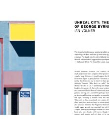 Book cover of Post Truth, A love letter to Los Angeles through the lens of a pastel postmodernism, with a pale pink and white wall with palm tree. Published by Editions du Chene.