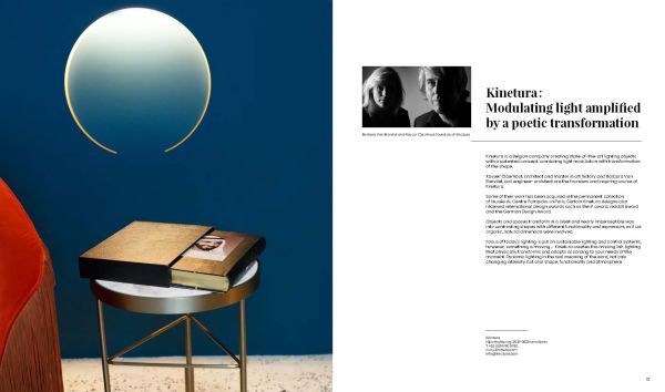 Geometric circular shape with hole, on cover of 'The International Interior Design Exhibition, Ilde', by Beta-Plus.