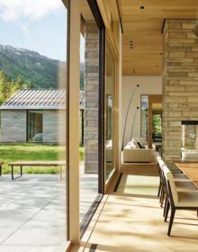 White interior hallway with archway, wood floor, on cover of 'Rural Retreats', by Beta-Plus.