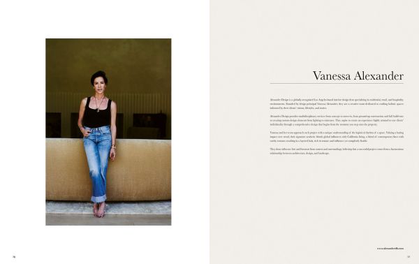 Book cover of The Feminine Touch: 33 Interior Designers Defining Tomorrow, with an interior with a marble sink and floral walls. Published by Beta-Plus.