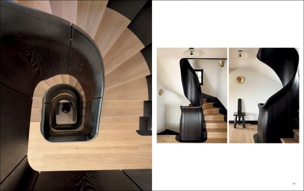 Book cover of Alpine Elegance: High-End Mountain Homes, featuring a cozy house with a view of snow topped mountains through the large windows. Published by Beta-Plus.