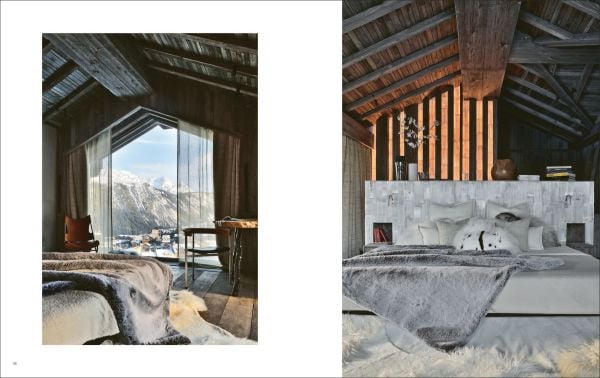 Book cover of Authentic: Atelier Giffon - Architecte d'intérieurs; with a wooden house covered in snow. Published by Beta-Plus.