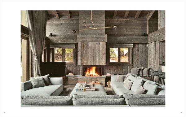 Book cover of Authentic: Atelier Giffon - Architecte d'intérieurs; with a wooden house covered in snow. Published by Beta-Plus.