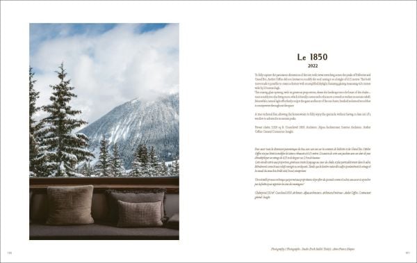 Book cover of Authentic: Atelier Giffon - Architecte d'intérieurs; with a wooden house covered in snow. Published by Beta-Plus.