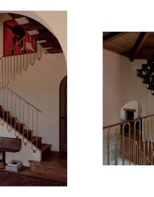 Book cover of World's Finest Homes II; featuring a modern interior living space with large dining table, and views out to a river. Published by Beta-Plus.