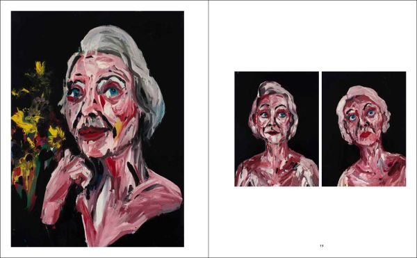 Book cover of Manon Bara, with a painting of women holding two green pears in front of chest. Published by Exhibitions International.