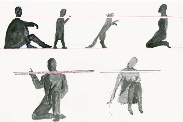 Furniture pieces: carved wood chair, thick legged table, on cover of 'Pucci de Rossi', by Editions Norma.