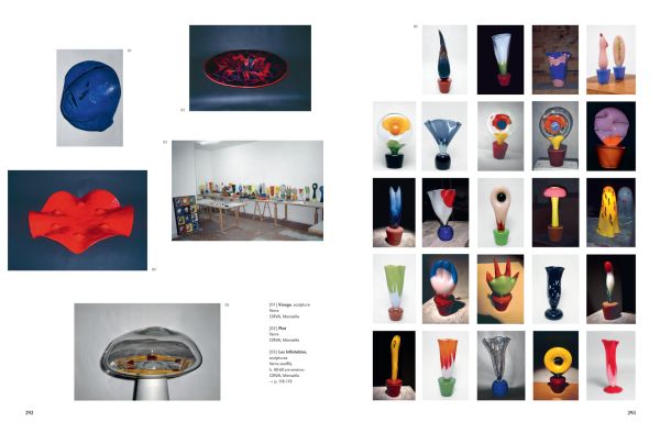 Furniture pieces: carved wood chair, thick legged table, on cover of 'Pucci de Rossi', by Editions Norma.