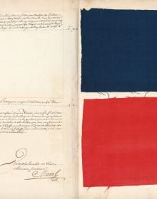 Book cover of The Holker Album, Textile Samples and Industrial Espionage in the 18th Century, with a dark red and pink checked material Published by Musée des Arts Décoratifs.
