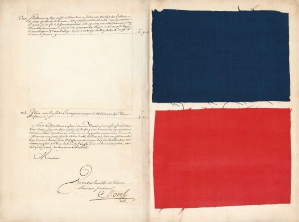 Book cover of The Holker Album, Textile Samples and Industrial Espionage in the 18th Century, with a dark red and pink checked material Published by Musée des Arts Décoratifs.