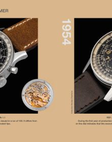 Book cover of Navitimer Story, The Epic Saga of The Breitling Chronograph, featuring a black and silver Navitimer watch with black strap. Published by Watchprint.com.