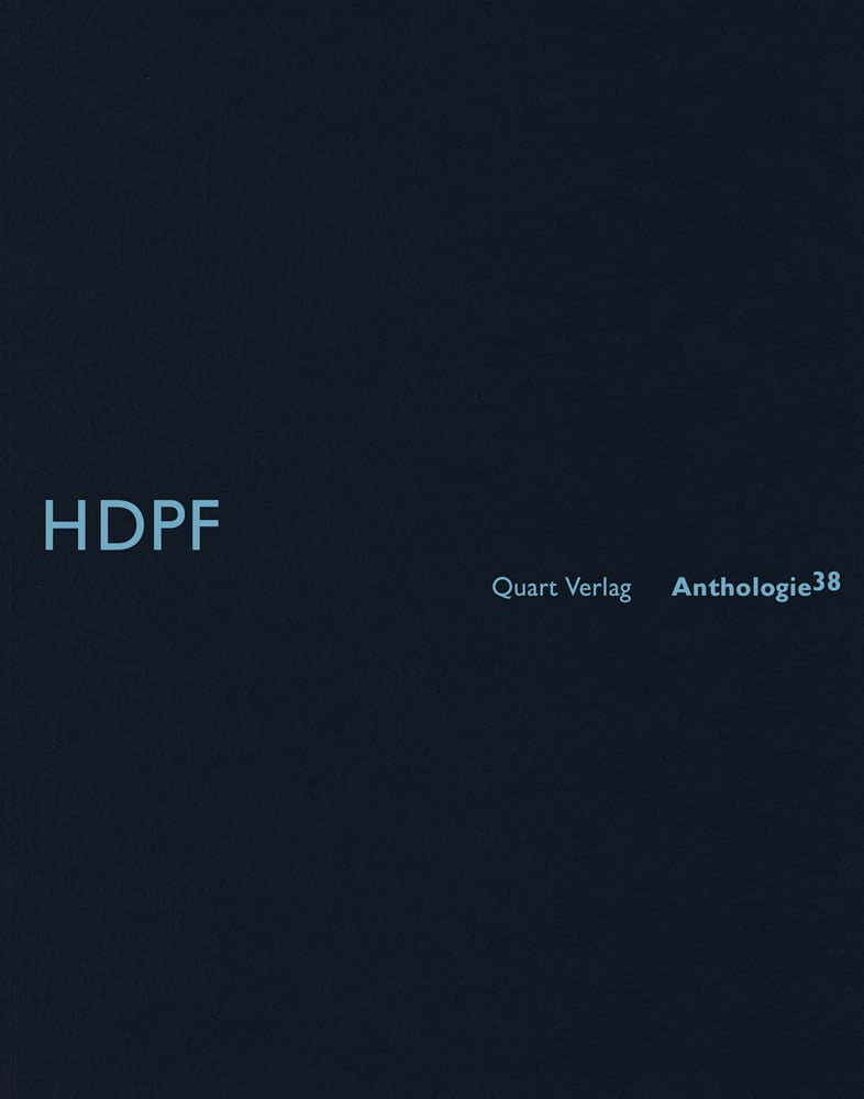 Book cover of HDPF: Anthologie 38. Publshed by Quart Publishers.