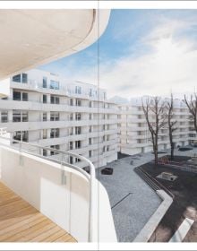 Blue cover, 16 De aedibus international, SCHENKER SALVI WEBER, Quart Verlag in black font