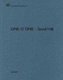 Blue cover of architect monograph on 'One O One – Seoul'. Published by Quart Publishers.