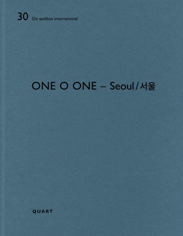 Blue cover of architect monograph on 'One O One – Seoul'. Published by Quart Publishers.