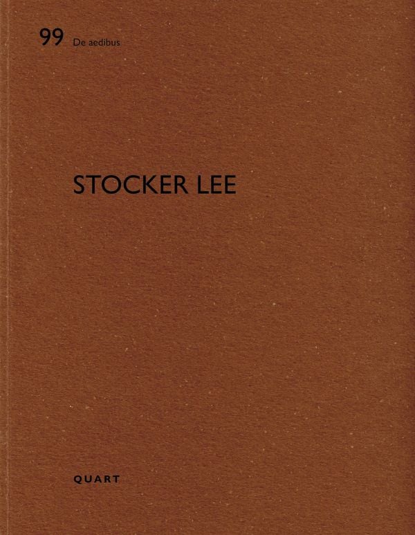 Brown cover of architect monograph on 'Stocker Lee'. Published by Quart Publishers.