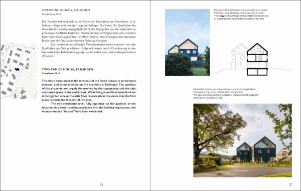 Black book cover of 'soppelsa Architekten', with pale blue font. Published by Quart Publishers.