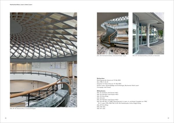 Book cover of Der architektonische Einfluss von Frank Lloyd Wright in der Zentralschweiz, with a building on the side of a hill. Published by Quart Publishers.