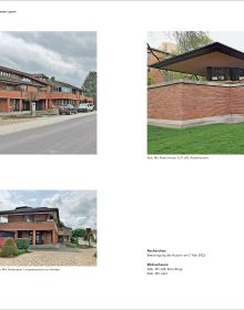 Book cover of Der architektonische Einfluss von Frank Lloyd Wright in der Zentralschweiz, with a building on the side of a hill. Published by Quart Publishers.