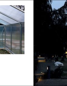Figure in pink through transparent lined material, CLIMATE GARDEN 2085 in white stencil font across cover