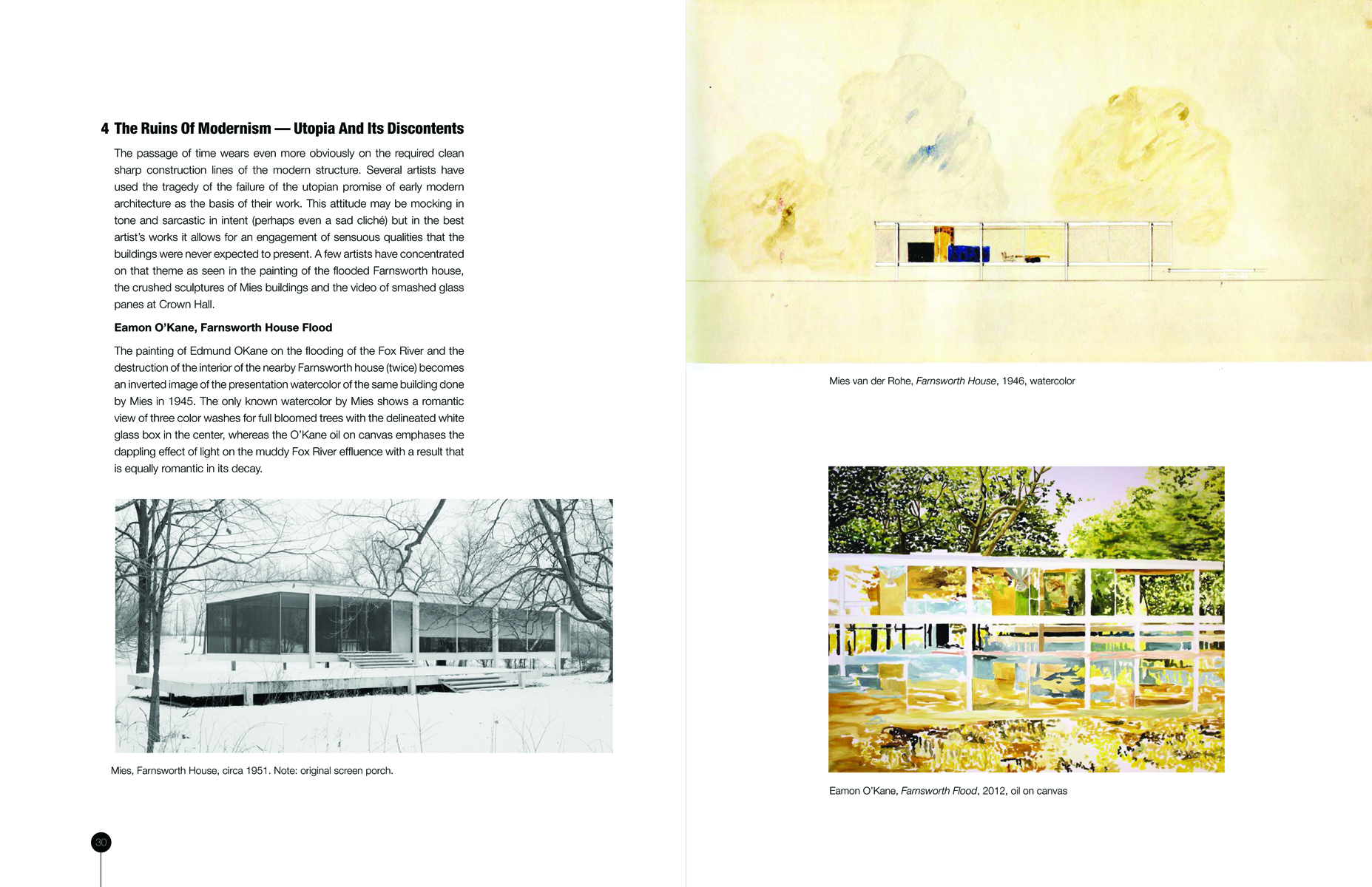 Book cover of Almost Nothing: 100 Artists Comment on the Work of Mies van der Rohe, with an open book, and a piece of wood with nails sticking out laid on top. Published by Park Books.