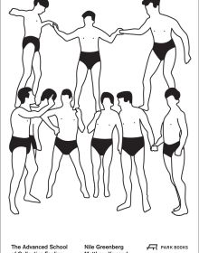 Book cover of The Advanced School of Collective Feeling', with nine human figures performing a two tier pyramid. Published by Park Books.