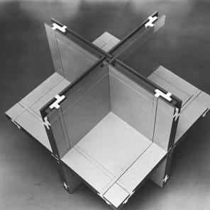 Skeletal architectural structure in white and black on grey cover, Konrad Wachsmann and the Grapevine Structure in white font to top left