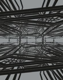 Skeletal architectural structure in white and black on grey cover, Konrad Wachsmann and the Grapevine Structure in white font to top left
