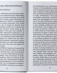 Non-Referential Architecture Ideated by Valerio Olgiati in white font on pale blue cover
