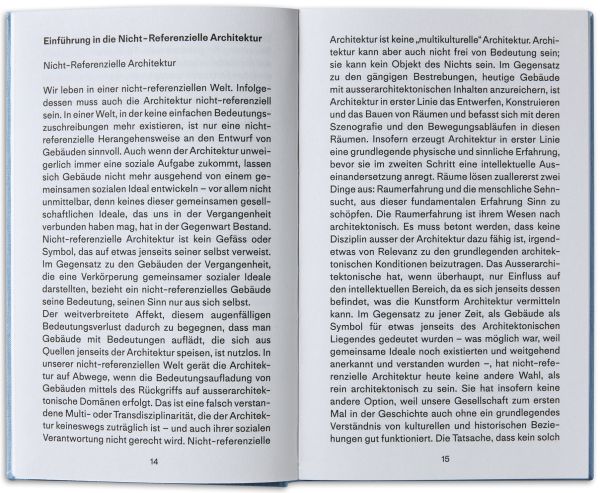 Book cover of Architettura Non-Referenziale. Published by Park Books.