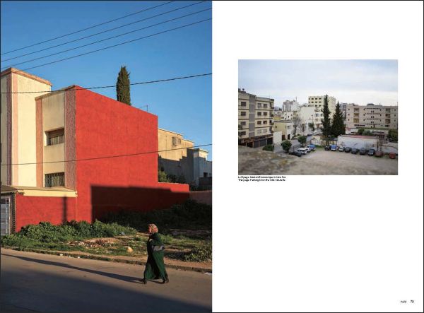 Book cover of Fez Lessons: Industrious Habitat. Teaching and Research in Architecture; with people working on the land. Published by Park Books.