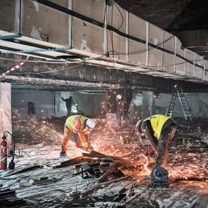 Tall columns of Paris Museum of Modern Art, on white cover, Modern Modern in embossed font below