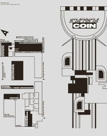 Architecture of city of Berlin, rotated left, STATISTA in black font to left edge, top half cut off.