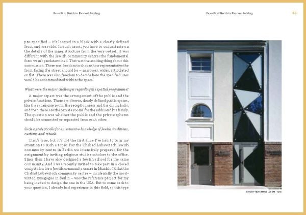 Off white cover with 3 sided line pattern creating 3D perspective and Sergei Tchoban LINES AND VOLUMES in black font above