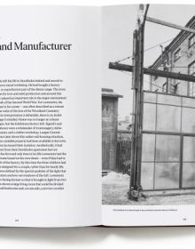 Dark brick building with body of water in foreground, Sigurd Lewerentz Architect of Death and Life in black font above.