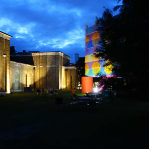 Off white cover with architectural plan drawing of Dulwich Pavilion in black with Dulwich Pavilion Pricegore & Yinka Ilori in black font to right edge