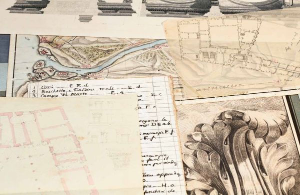 Architectural survey drawing with Architectural Iconographies Survey in black font above